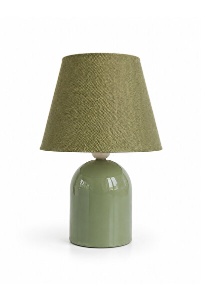 EvLight Liva Mint Yeşili Metal Gövdeli 34 cm Yeşil Kumaş Abajur