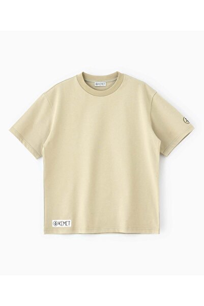 KEMET DARK SOIL | Oversized Basic T-shirt in Cotton Beige