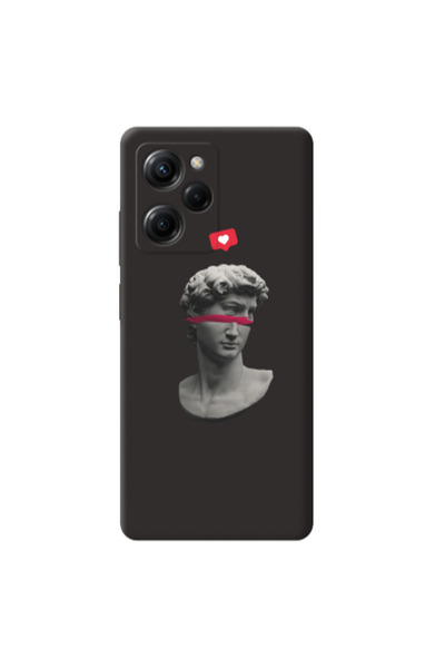 Other Xiaomi Poco X5 Pro Half statue Black Colored Silicone TPU Θήκη
