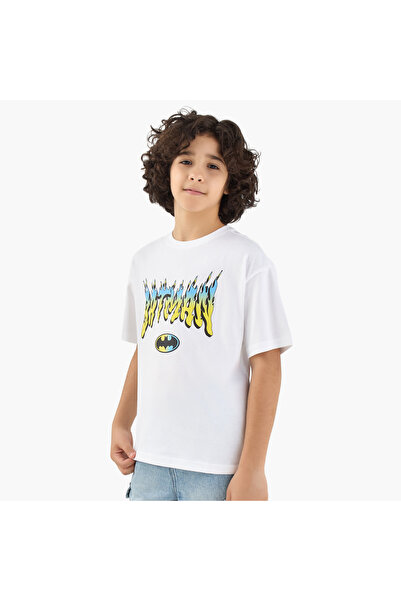Warner Bros Crew Neck Short Sleeves T-shirt with Batman Print