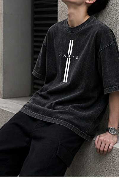 ZEMLİYA Sara Washed Oversize Unisex T-Shirt Washed Vintage Street Style Stree...