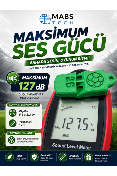 Mabs Tech Dünya Kupası Temalı 2026 Düdük - Anahtarlıklı Güçlü Hakem Düdüğü 5,6 x 2,2 cm - 3D Baskı