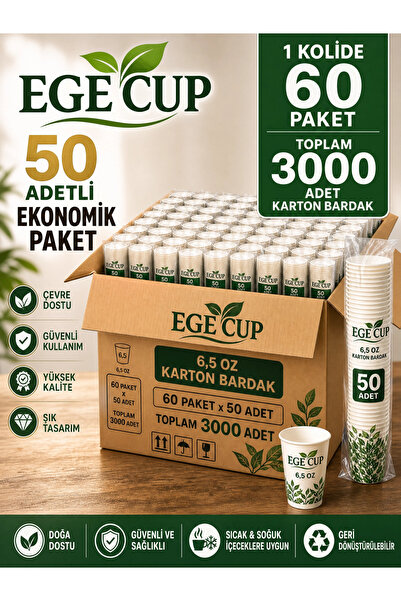 EGECUP KARTON BARDAK 6,5 OZ 3000 ADET