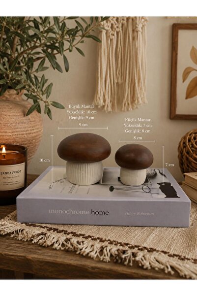 DygArtHome Ceramic Set of 2 Mushroom Decorative Objects