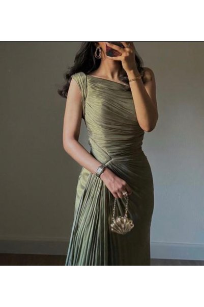 Razan Fashion فســـــــــــــــتان نســـــــــــــــــائي زيتي راقي 2027