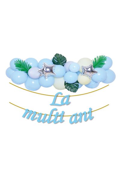 MP Mirific Party Set de 35 de decorațiuni, tematică aniversară, albastru și g...