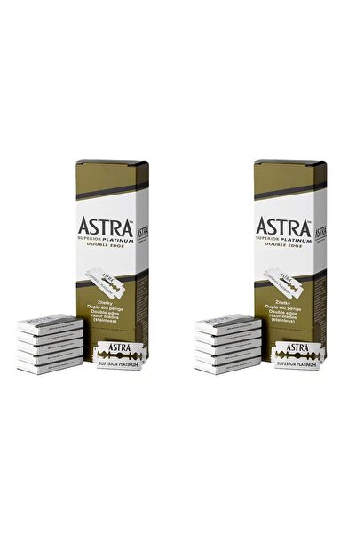 Astra شفرات حلاقة بلاتينيوم مزدوجة الحواف، عبوتين تحتوي كل منهما على 100 شفرة