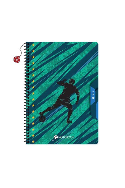 KESKİN COLOR A4 Spiral Bound Cardboard Cover Lined Football Notebook with Cha...