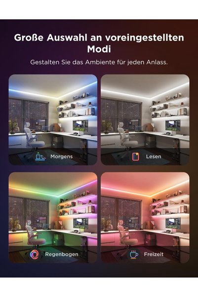Govee COB LED Strip Light Pro, LED Lights for Bedroom Compatible with Alexa, Google Assistant and Matter, RGBICW Light with Warm White, Smart Strip Light, Color Changing, for Cabinet, 16.4ft