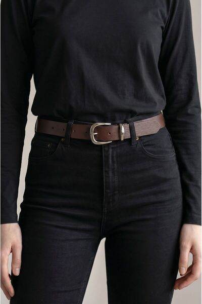 Kemerix 100% Genuine Leather Women's 2.8 cm Jean Belt with Buckle, Trouser Belt