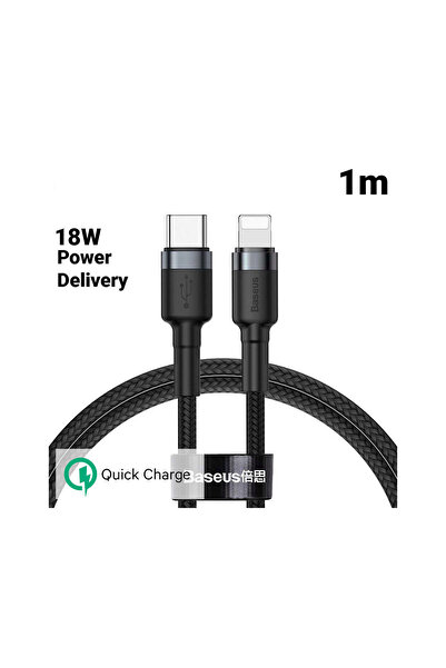 Baseus Cablu Lightning la Type-C Cafule Series Gray & Black (1m, 18W, PD)