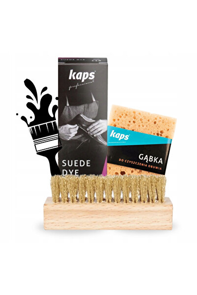 kaps Set de curatat incaltaminte, Kaps, vopsea neagra pentru piele intoarsa 5...