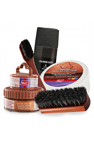 Palc Set de ingrijire a incaltamintei, varf, 5 in 1, maro deschis, pasta crem...