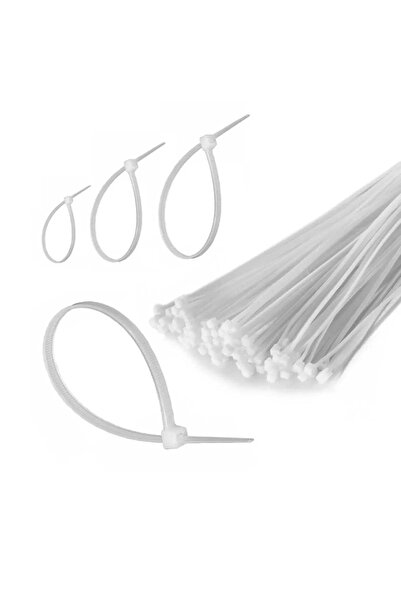 ETC Kablo Bağı Cırt Kelepçe 20cm Naylon Beyaz 100 Adet