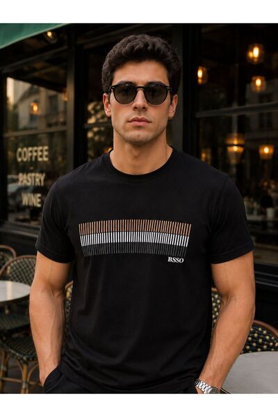 HZR wear Ανδρικό μπλουζάκι με λεπτομέρεια κεντήματος και στάμπα, με λαιμόκοψη...
