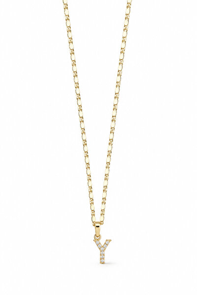 Alexis Carrel Clara Zircon Stone Y Letter Gold Women's Necklace