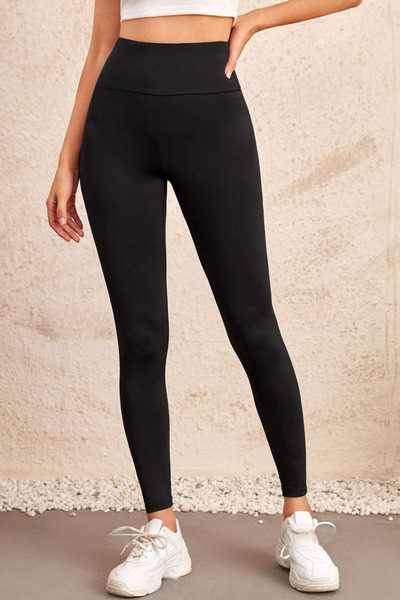 ROSAMİNA High Waist Flexible Summer Casual-Sports Leggings Black Color