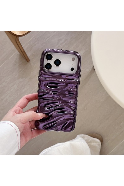 botyco Iphone 14 Pro (6.1 inç) Uyumlu Dalgalı Kırışık Detaylı 3d Yüzeyli Parl...
