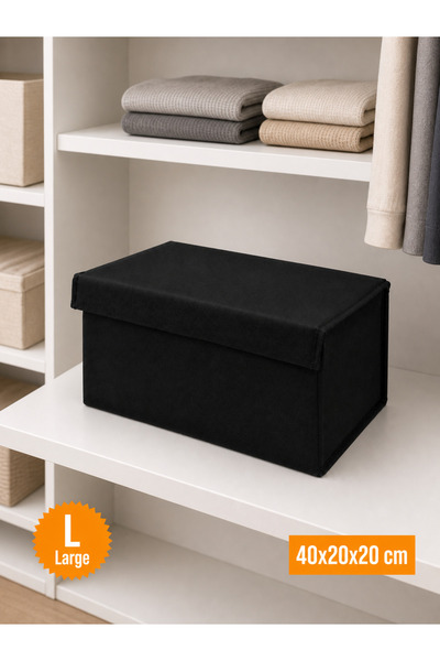 Emma Oliwia Closet Organizer with Lid, Foldable Clothing Storage Box, Shelf O...
