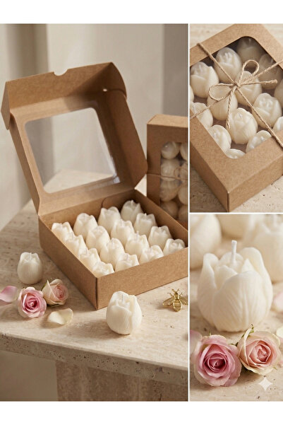 Moods and Moments Lale Mum Seti Kokulu Özel Seri 16 Adet Soya Mumu