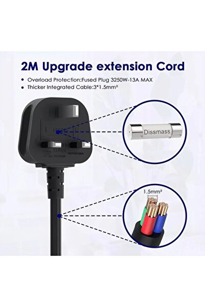 Urban URBANNX Power Extension cord with 8 Gang Outlets, 3 USB Ports & Type-C,...