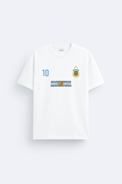 cesita Argentina Football Team Logo Cotton White T-Shirt T-Shirt