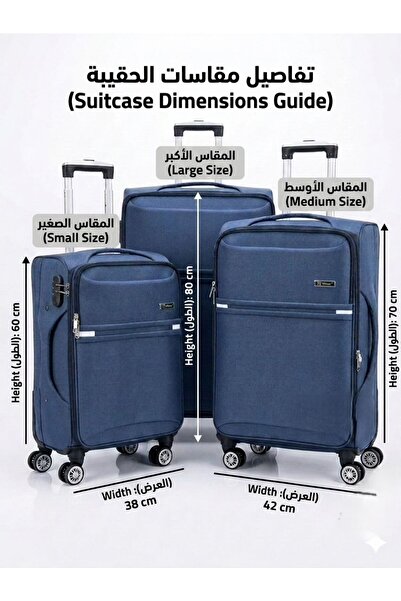 sea gulf Canvas Luggage Three Piece Set with Locks and 360 Flexible Wheels Hi...