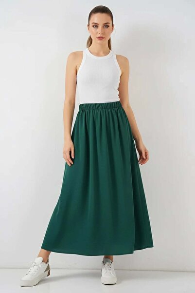 Generic Brand Women's Long Emerald Green Skirt