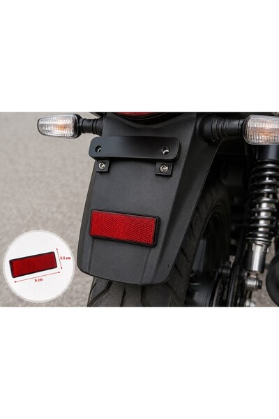 MOTOLİNAS ÇAMURLUK REFLEKTÖR DİKDÖRTGEN KIRMIZI ( ADET ) - MOTOSİKLET EBIKE