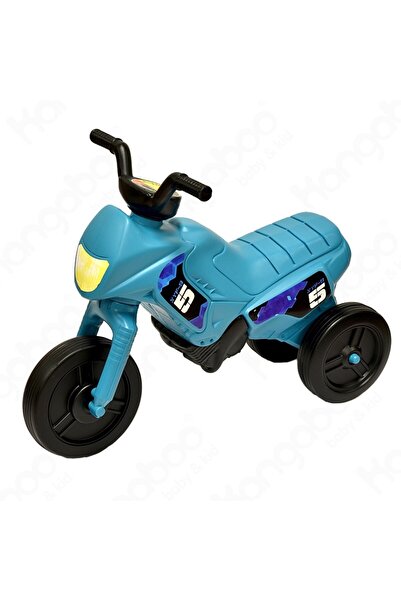 Enduro Tricicletă din plastic turcoaz, cu motor, 1-3 ani MALPLAY