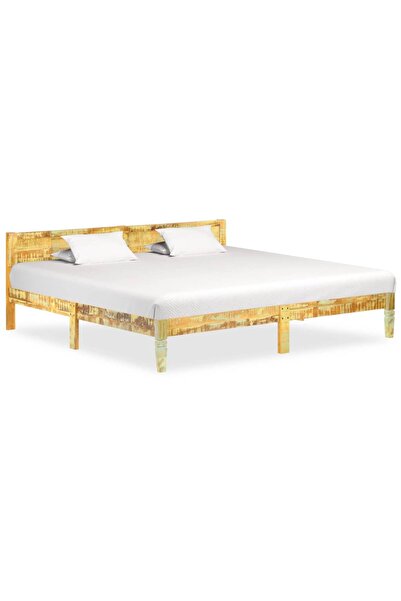 vidaxl Cadru de pat, 200 x 200 cm, lemn masiv reciclat