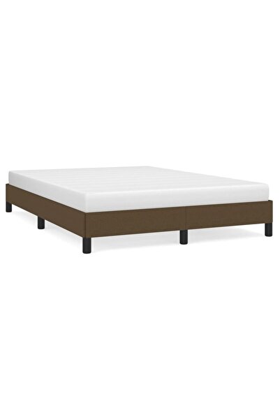 vidaxl Cadru de pat fără saltea, maro închis, 140x200 cm, textil