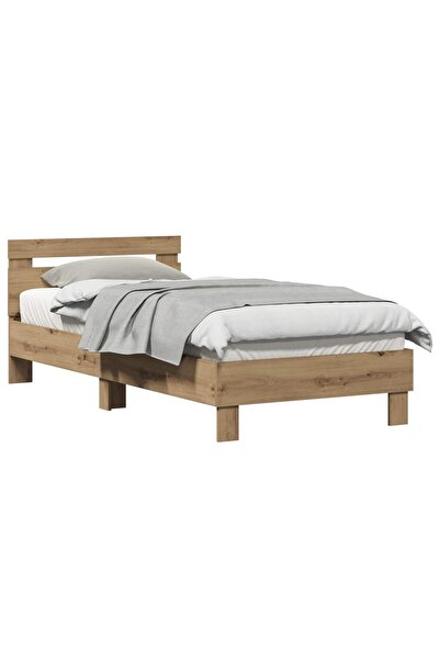 vidaxl Cadru de Pat cu Tăblie Stejar Artizanal 80 x 200 cm