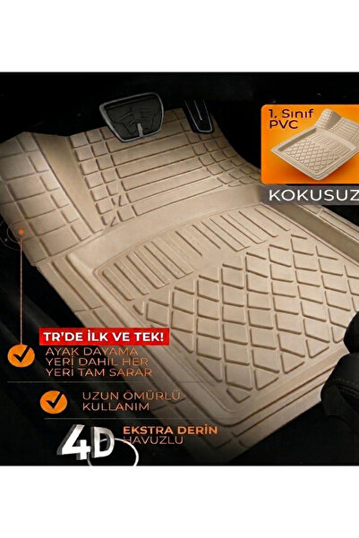ZAFAKS Kia Ceed Premium Üniversal Oto Paspas Bej 4d Havuzlu