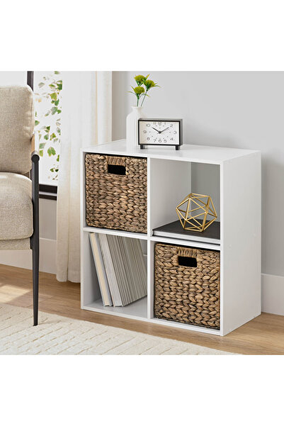 HayaBazaar Modern White Cube Modular Open Storage Shelving Unit, Freestanding...