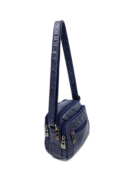 Sanmorris Multi-Compartment Washed Leather Soft Textured Women's Crossbody Da...