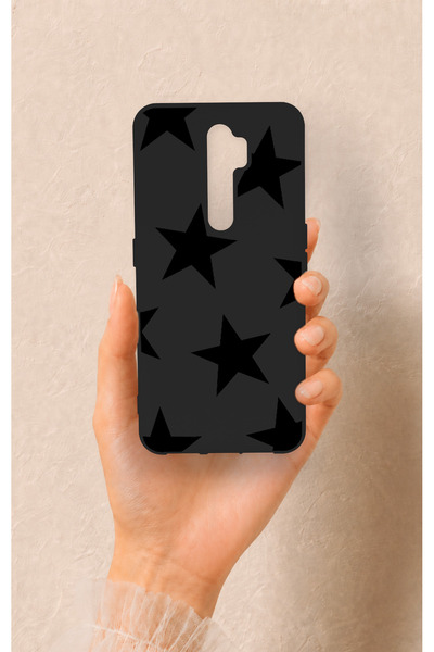 Vip Case Oppo A5 2020 Uyumlu Siyah Star Desenli Silikon Kılıf