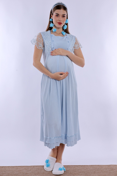 ByLohusa Cămașă de noapte pentru maternitate și postpartum, potrivită pentru ...