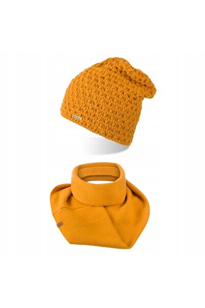 Brødrene Set caciula si fular dama Brodrene, Acril, Galben