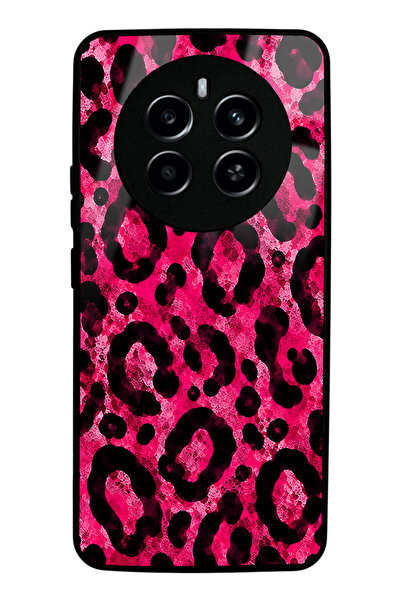 Spoyi Realme 12 Pro Plus Pink Leopar Tasarımlı Glossy Telefon Kılıfı