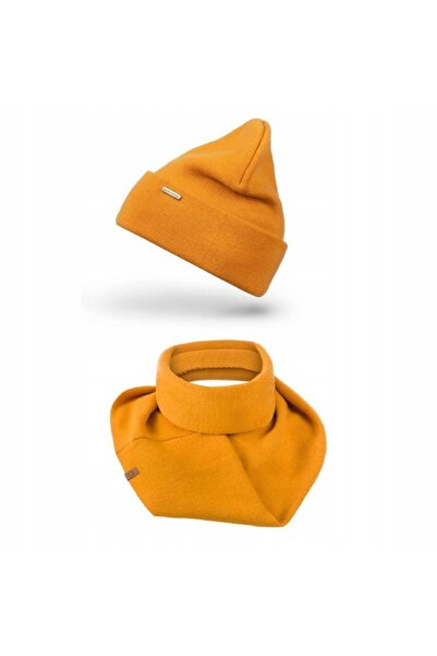 Brødrene Set Caciula si fular dama Brodrene, Acril, Galben