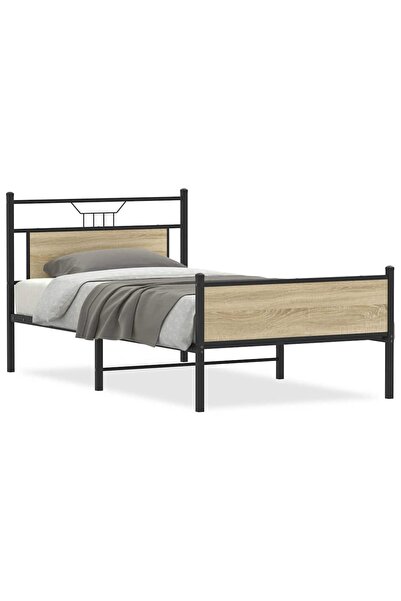 vidaxl Cadru pat fără saltea, stejar sonoma 100x190 cm lemn prelucrat