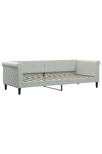 vidaxl Cadru de pat, gri deschis, 80x200 cm, catifea