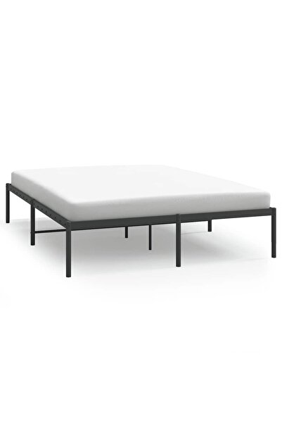 vidaxl Cadru pat metalic, negru, 140x200 cm