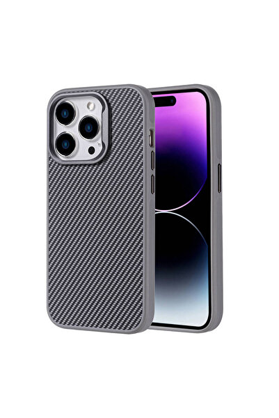 NOVATECH iPhone 14 Pro Max Kılıf Magsafe Şarj Özellikli Karbon Fiber Görünüml...