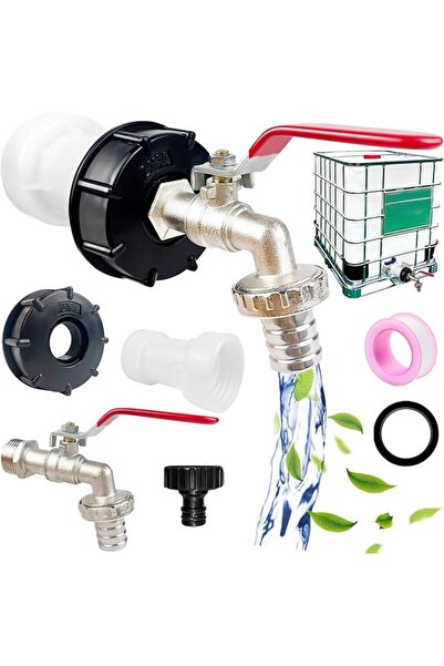 baohui Kit Accesorii Rezervor IBC, Set Robinet Evacuare 3/4 Inch, Adaptor Fil...