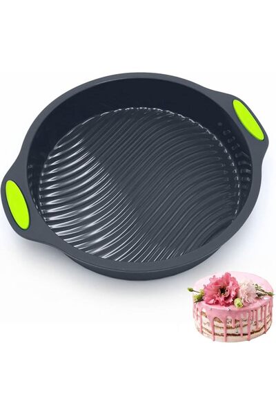 The Bros Silicone Baking Cake Mould, 9 Inch Non-Stick Cake Tin,