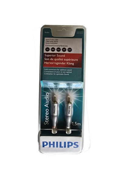 Philips 1.5 Metre Stereo Audio RCA Ses Kablosu Altın Uçlu Amfi Uydu Oynatıcı ...