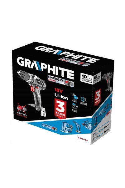 graphite Mașină de găurit fără fir, fără perii, energy+ 18V, Li-Ion, 13mm