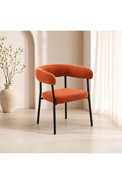 N.zone Modern Curved Design Lounge Chair with Luxurious Chenille Fabric, Comf...